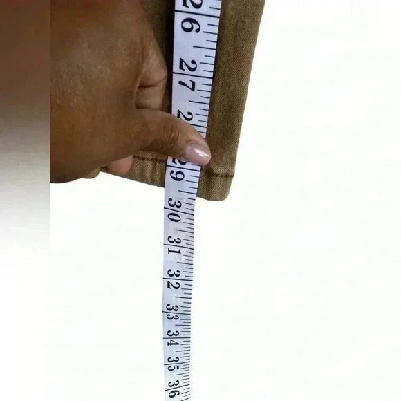 Men’s Tan Distressed Zippered Knees Skinny Slouch Qazel Verrnlon Jeans W32/38L - Picture 5 of 8